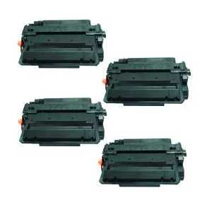 Compatible HP 55X toner cartridges, Jumbo Yield, CE255X, 4 pack