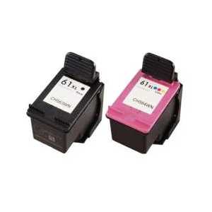 Remanufactured HP 61XL ink cartridges, 2 pack